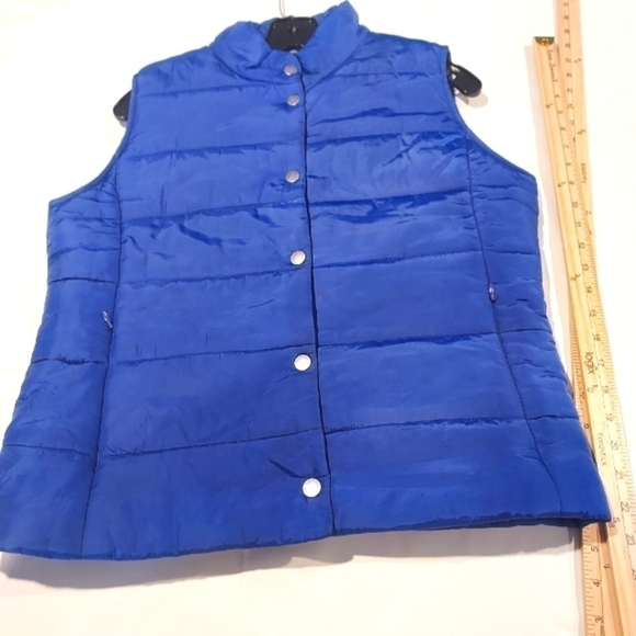 daisy Fuentes Royal Blue Puffer Snap Vest sz S - Picture 6 of 10